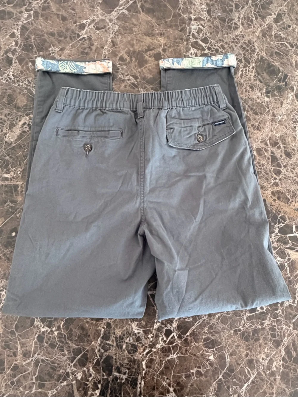 Chubbies Men's Slate Gray Drawstring Chinos with Patterned Cuff